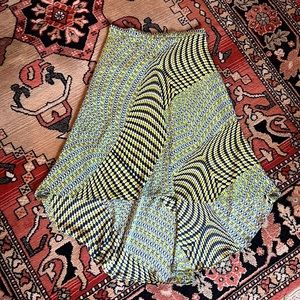 High- Low Printed Midi Skirt